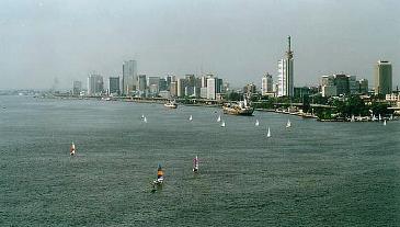 This photo of Lagos Island (the seat of Metro Lagos' central government) in Lagos Harbour, Nigeria was taken by photographer Benjamin Robertson and is used courtesy of the Creative Commons Attribution ShareAlike 1.0 License.  (http://commons.wikimedia.org/wiki/File:Lagos_Island.jpg)